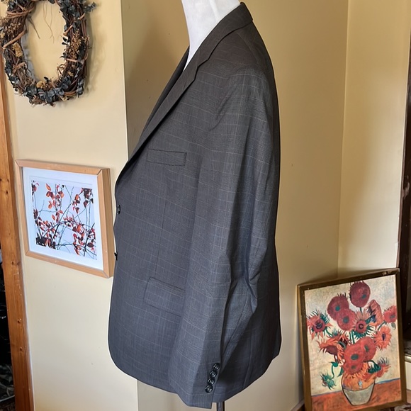 JOS A BANK Size 44S Brown Classic Plaid 100% Wool  Blazer Sport-jacket $349 NEW - Picture 7 of 16